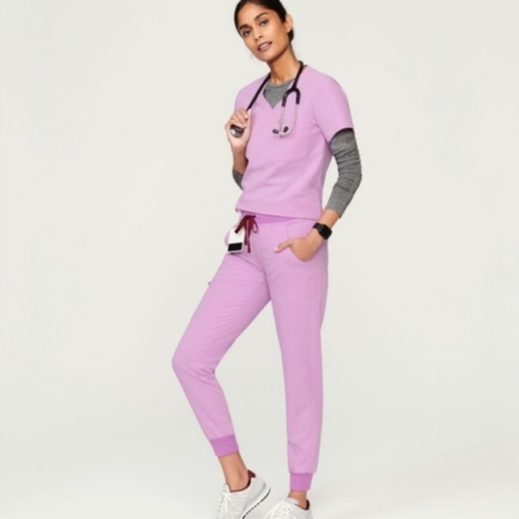 Figs Tops - BNWT Figs Iris Dusk Catarina Top Zamora Joggers Scrubs Set Sz Small